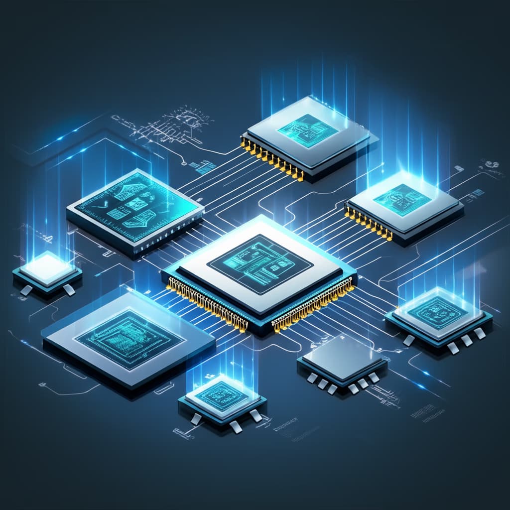 Detailed automated systems diagram illustrating interconnected components, data flow, and control mechanisms in a modern industrial setting for automation.