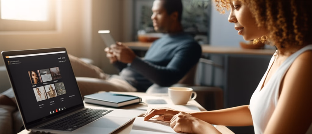 Student focused on a laptop, engaged in online learning at home, symbolizing flexible digital education and remote study opportunities.