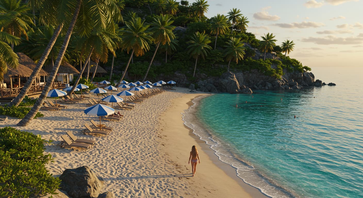 Beach Vacations Tropical Paradise Destinations Beach vacation showing tropical paradise with clear water, sand, and coastal scenery