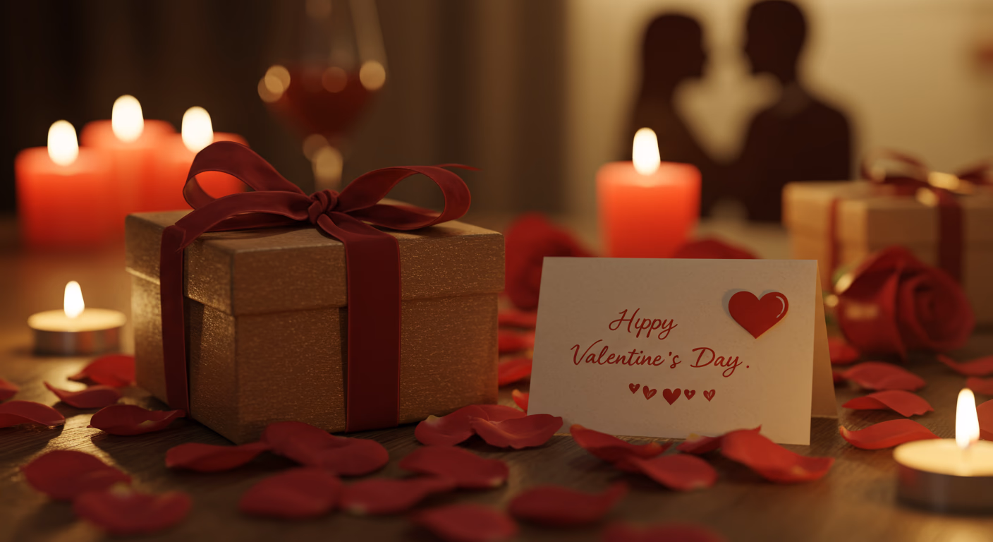 Romantic Valentine's Day Gifts Love Present Ideas Romantic Valentine's Day gifts with flowers, chocolates, and love-themed presents